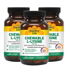 Country Life L-離胺酸&維生素D&接骨木錠 600mg, 60 件, 3個