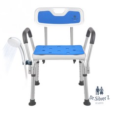 닥터실버존 튼튼한 노인 목욕의자 등받이 샤워 환자용 성인 화장실 높이조절, 화이트, 1개