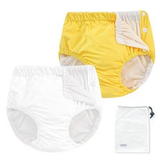 EZ Moms 재사용 가능한 수영 기저귀 2팩 유아 아기 수영 기저귀 사이즈 1 세탁 가능한 스냅 수영장 수영 기저귀 12-18개월 부드러운 방수 기저귀 수영 레슨용