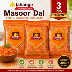 Jahangir Red Split Lentils Masoor Dal 렌틸콩 마수달 마수르달, 800g, 3개