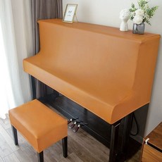 피아노커버 덮개 건반 키보드 북유럽 유럽형 의자, 1인용 길이 60cm 38cm 17cm, 1개, 스탠딩피아노 커버-가죽-클래식오렌지