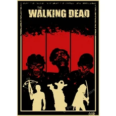 워킹 데드 포스터 Rick Grimes/Daryl Dixon 인쇄 공포 TV 쇼 빈티지 홈 룸 아트 벽 장식 복고풍 그림, 02 A4, 06 44