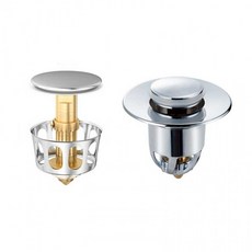 욕실 세면대 배수구 누름마개 머리카락 이물질방지 거름망 원형 크롬 필터