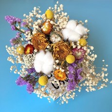 嚮日葵玫瑰乾燥花束，客廳桌面擺件，ins風小清新永生花滿天星，風乾真花套裝, 隨機黑心向日葵搭配款（不含瓶）高度50c