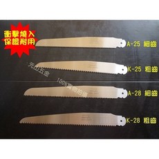 元山五金 鯊劍牌折合鋸替換鋸片 台灣製 A25 A28 K25 K28 250mm/280mm 木工手鋸鋸片, 1個, 鋸片A25/細/齒長度250mm