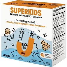 Jetson Super Kids益生菌膳食纖維+維他命D 橘子包, 1個, 31入