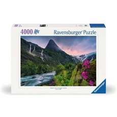 라벤스부르거 미국매장정품+ Ravensburger - Stunning Mountain Vibes 4000피스 직소 퍼즐 눈 덮인 봉우리와 빙하 강의 숨막히는 전망 프레임 가능