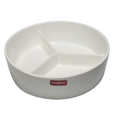 머글라스 반찬 그릇 3칸 나눔 그릇 화이트 18cm 1PMCL, 상세페이지 참조, 1개
