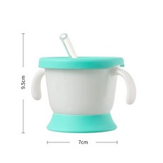 成長型吸管杯，食品級PP材質，防摔耐撞, 160ml碧藍 OPP袋裝, 1個, 200L
