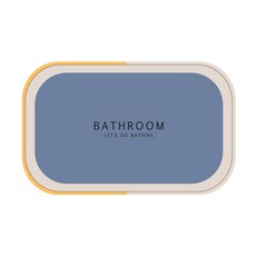 DIBOTE迪伯特 軟式硅藻土地墊(60x40) 雙面防滑 瞬吸水 多款式 浴室地墊 廁所地墊 吸水地墊 軟硅藻, 1個, B3藍白邊