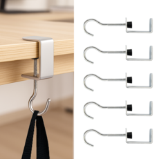 에버리즈 무타공 책가방 가방걸이 후크 책상 가방걸이, 5개, 실버(단일색상)