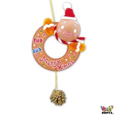 DOITYA 聖誕美勞材料包 麋鹿雪人聖誕老人松果掛飾, 1個, 薑餅人松果掛飾