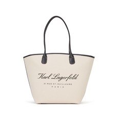 칼 라거펠트 미디엄 호텔 칼 캔버스 토트 백
