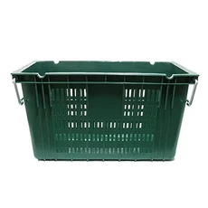 무빙팩 플라스틱 이사짐바구니 이사바구니 농수산물 운반상자 과일상자 철고리 있는 상자, 녹색, 1개