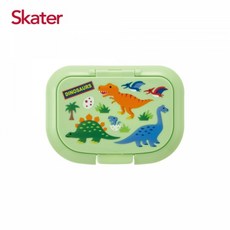 Skater 濕紙巾蓋 貓咪圖案, 1個, 綠恐龍