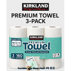 커클랜드 키친타올 3롤(160매*3) 대용량/프리미엄/초강력 흡수력/위생포장/, 1개, 3롤