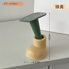 DFMEI 爆款硅膠門吸免打孔防撞阻門器創意圓頭鞋門碰靜音地吸門擋器, 綠黃-opp袋裝+2個膠片:如圖