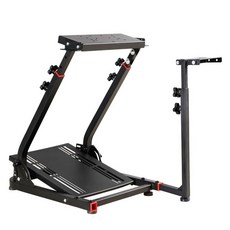 레이싱 휠 거치대 게임 접이식 브래킷 스티어링 스탠드 운전대 시뮬레이터, 1. 블랙지지대+직립봉