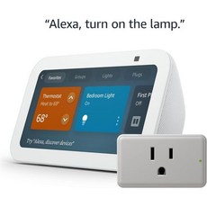 Amazon Echo & Alexa 레그랑 래디언트 스마트 플러그가 포함된 에코 쇼 5, Glacier White