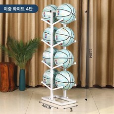 공 정리대 이동식 거치대 배구공 보관함 수납대 축구공, 1개, 양면 4단 (8개) 화이트