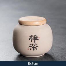 紅釉竹蓋茶葉罐 儲存罐, 1個, 粗陶竹蓋茶罐-禪茶,100-200ml