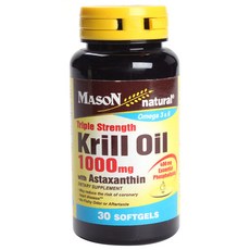 MASON natural 三街磷蝦油1000mg軟凝膠, 1罐, 30顆, 1罐