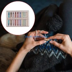 알루미늄 크로셰 뜨개질 바늘 피스 제작 인체공학적 공예 도구 여행용 케이스, 1개