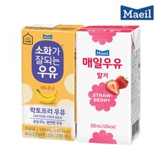 매일유업 소화가잘되는 바나나 멸균 우유 190ml 24팩 + 멸균 매일우유 딸기 200ml 24팩, 1개