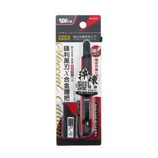 SDI 手牌 3007C 鋅合金黑刃美工刀 鋁合金握把美工刀（特仕版）顏色隨機 文具批發, 詳見包裝