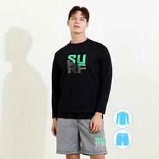 베이직엘르 남성인 맨투맨 래쉬가드 비치반바지 세트 BEMW914K 2472216