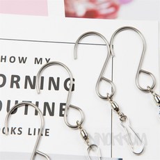 디노꿈 잠금 고리 S고리 실버 후크걸이 스틸집게 고리집게