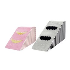 니즈플리 경사형 반려동물슬라이드계단 강아지스텝 반려동물스텝 커버분리강아지계단 애완견스텝, 바나나 핑크색 S