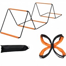 다용도 스피드 사다리 민첩 사다리 훈련용 접이식 뜀틀 허들걸이 웨이트 트레이닝기구 호이스트+수납가방, 2.4m(6구)