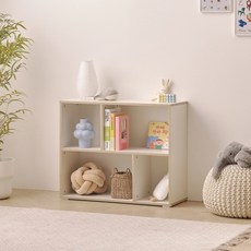 아이방 감성 교구 정리 수납 책장 2단 80cm P0000BRD, 크림화이트
