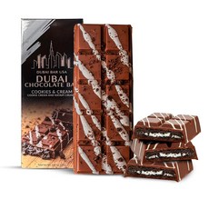 두바이 초콜릿 바 클래식 피스타치오 u2013 2.47온스 초콜릿 크림 & 크리스피 카타이피, Cookies & Cream, 1 Pack