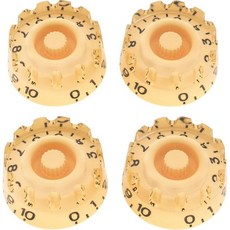 Musiclily 프로 미터릭 코스 크른룰드 18 스플라인 스피드 노브 에피폰 레스 폴 SG 일렉트릭 기타용 크림색 (4개 세트)