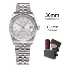 2025 발타니 레트로 36mm 골드 시계 S4084 스테인리스 스틸 브러쉬드 사파이어 NH35 오토매틱 메카니컬 남