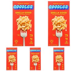 구들 셸라 굿 에이징 화이트 체다 앤 쉘 파스타 - 리얼 치즈 섬유질 단백질 프리바이오틱스 식물 및 채소로 가득 찬 영양소 | 비유전자변형식품(Non-GMO) 유기농, 6 Ounce (Pack of 5)