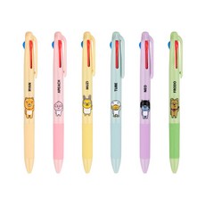 아이콘스 카카오프렌즈 3색 볼펜 0.7mm 6p 세트, 혼합 색상, 1세트