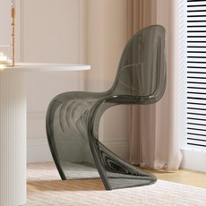 카페 의자 인테리어 체어 디자인 식탁의자 매장 아크릴, 1개, 투명 그레이 C