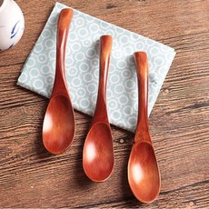 MIMI SHOP 天然木頭蛋糕咖啡勺 實木日式湯匙, 1個