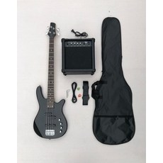 전자 베이스 기타 입문용 일렉트로 픽업 액티브 록 연습 연주용 헤드리스 앰프, 1개, 기본 색상, 베이스+스피커+가방+액세서리