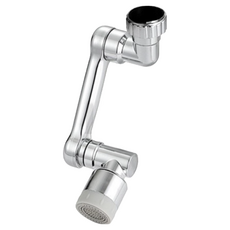 DIY合作社 大角度萬向旋轉水龍頭延長器 機械臂 1080度旋轉 兩段式 水龍頭延長器, 1個