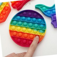 감각놀이 무지개 원형 실리콘 푸시버블 촉각발달 스트레스해소 집중력향상 kc인증, 상세페이지 참조