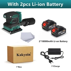 전기 샌더 5 인치 125mm 플레이트 폴리 셔 도구 목재 가공 Makita 18V 배터리 용 자동차 연마, 03 With 2 Battery Set