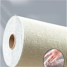 벽지 배경 스티커 3D 리넨 자가접착 10m, 50cmx280cm, Linen Light Beige
