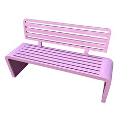 야외 벤치 등받이 공원의자 철제 의자 부식방지 100x40x80cm 핑크, 220x40x80cm 오렌지