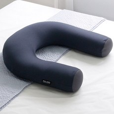 폴랑 U자형 숏 바디필로우 무지 소형 안고자는 수면 꿀잠 베개, 숏 바디필로우(네이비)