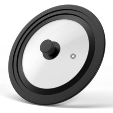 냄비 팬 및 프라이팬용 범용 뚜껑 - 내열성 실리콘 테두리와 내열성 손잡이가 있는 강화 유리 직경 16.5cm(6.5인치) 17.8cm(7인치) 및 20.3cm(8인치), 7"/ 8" and 9", 1개