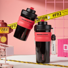 LONGGU 텀블러 스텐 316내병 휴대형 텀블러, 원색-레드, 500ml, 4개